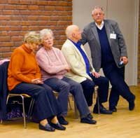 Die Schauspieler vor der Theateraufführung